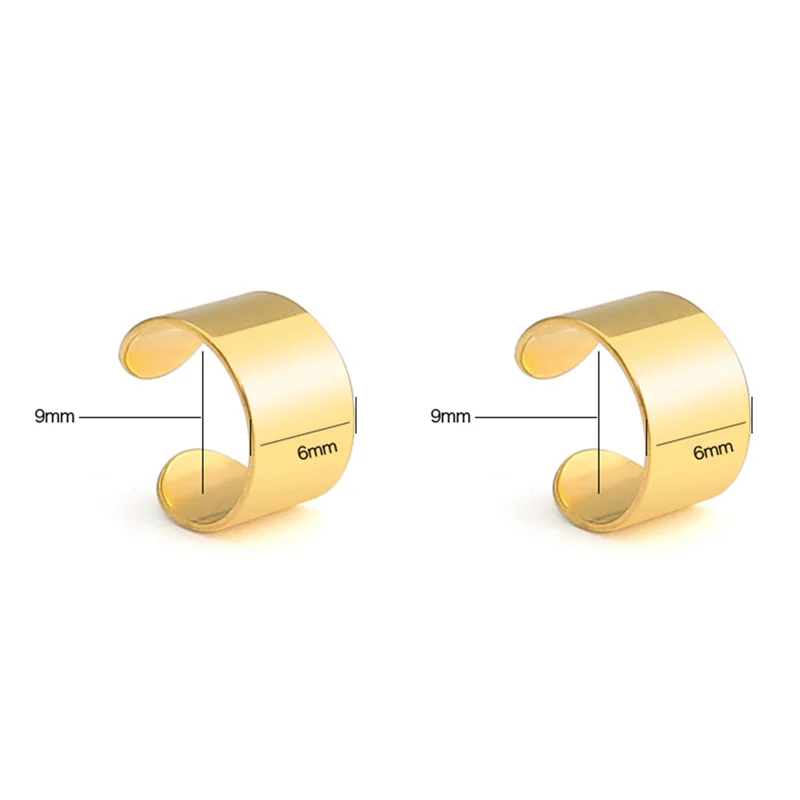 Clip Earrings 1 Pair Fashion Simple Classic Geometry CC Earrings Stainless Steel Ear Cuffs Men Women's