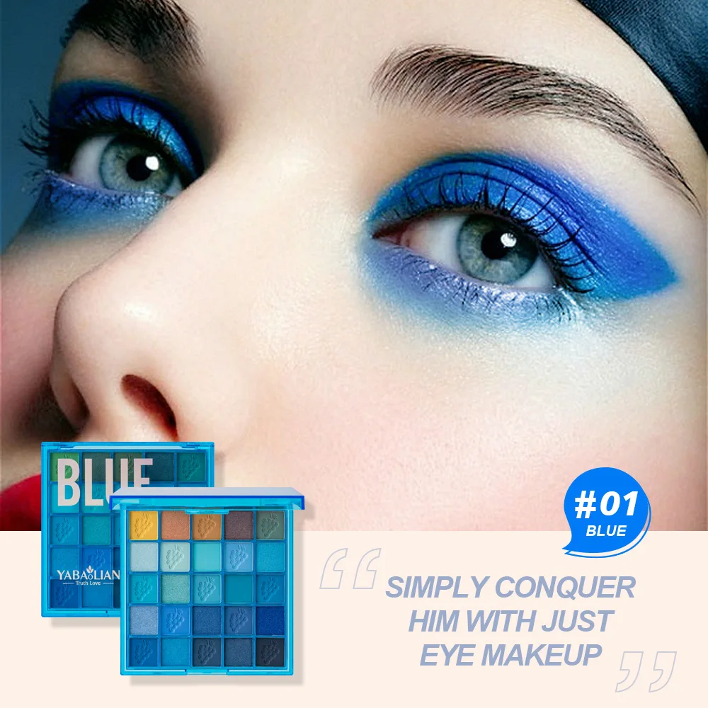 YABAOLIAN 25 Color Eyeshadow Tray Pearl Matte Ground Color Pomegranate Seed Crisp Rice Eyeshadow Student Waterproof Makeup 5