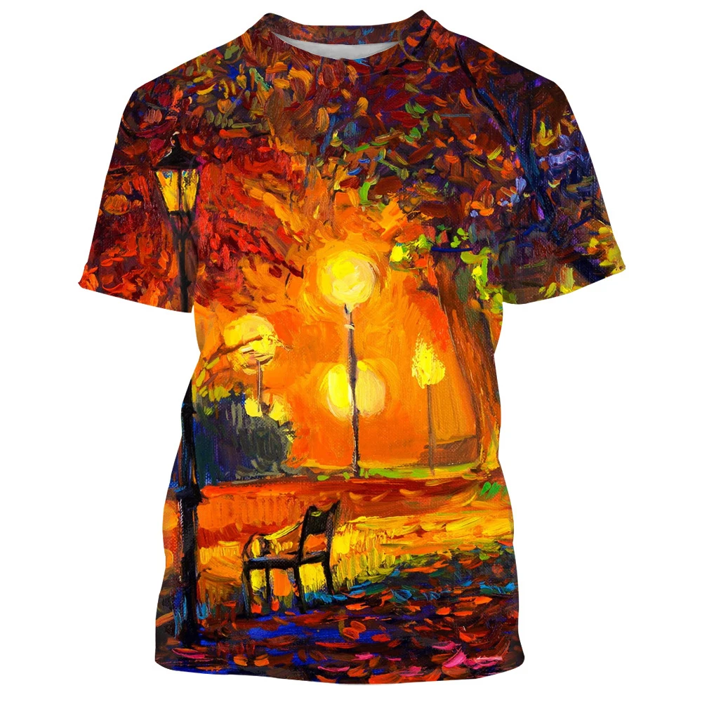 Van Gogh Oil Painting 3D Print Short Sleeve T Shirt