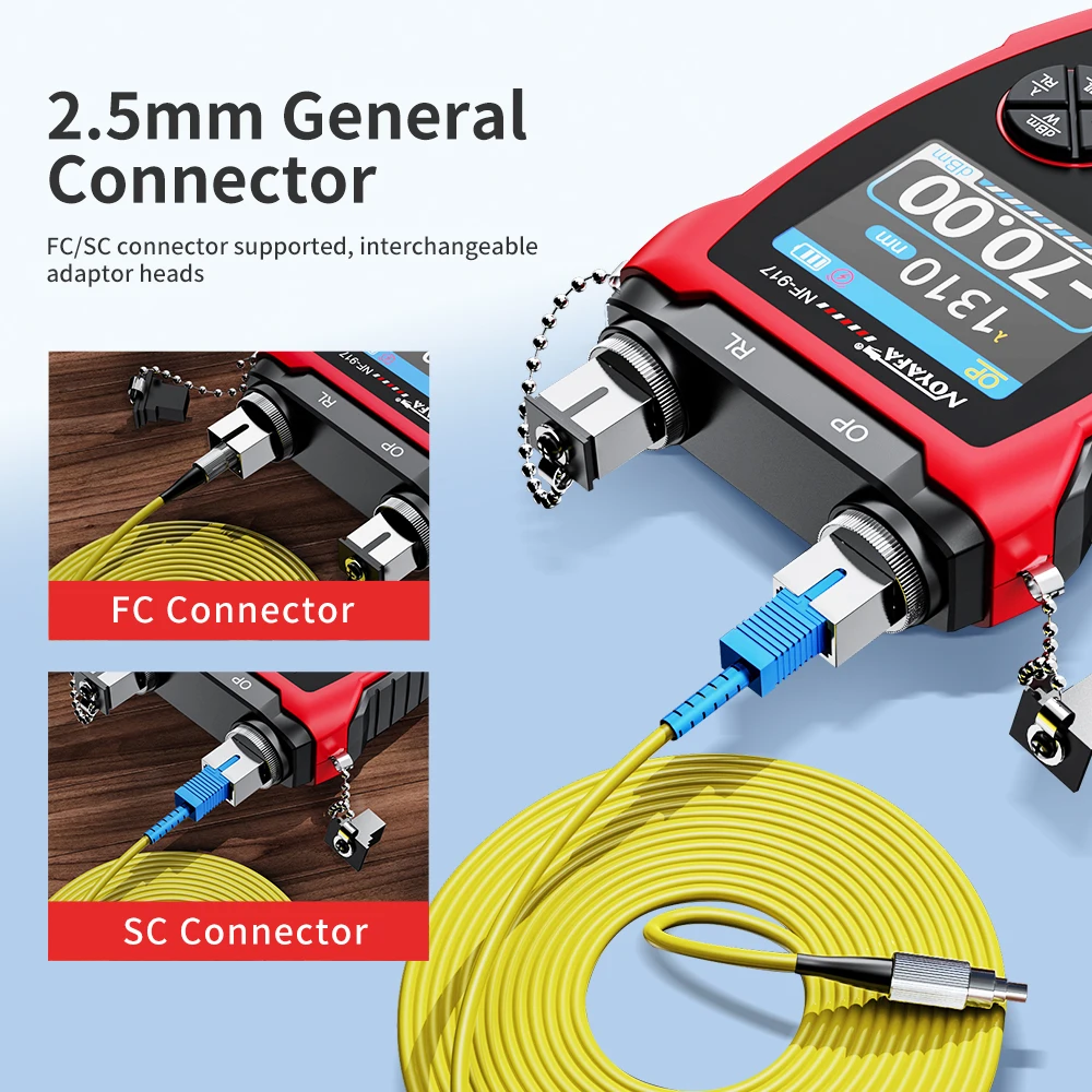 NOYAFA Optical Power Meter Fiber Optic Tester VFL REF FC SC Visual Fault Locator Light Attenuation Measurement