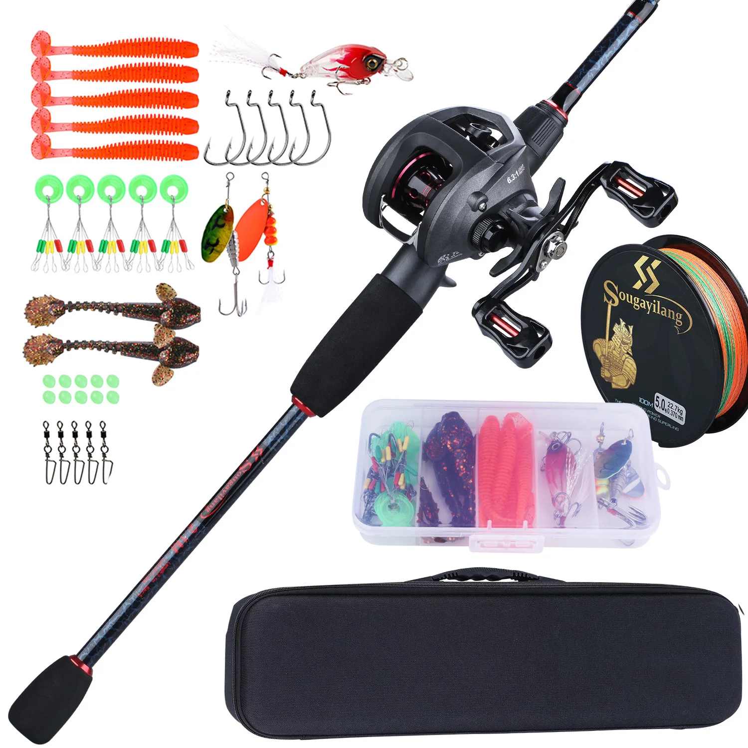 SougayilangFishingRodFullKitsCastingFishingRodandBaitcasting