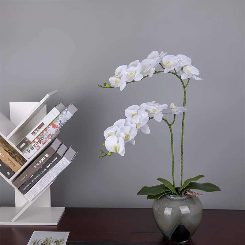 1/2 Stück Künstlicher Schmetterlingsorchideen-Strauß mit 9 Blüten, Künstliche Phalaenopsis-Blumen für Vasenfüllungen, Heimdekoration, Hochzeitsdekoration, Innenraumdekoration – Detail 7