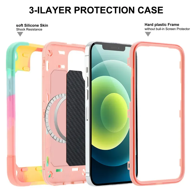 Heavy Armor Shockproof Magnetic Charging Phone Case