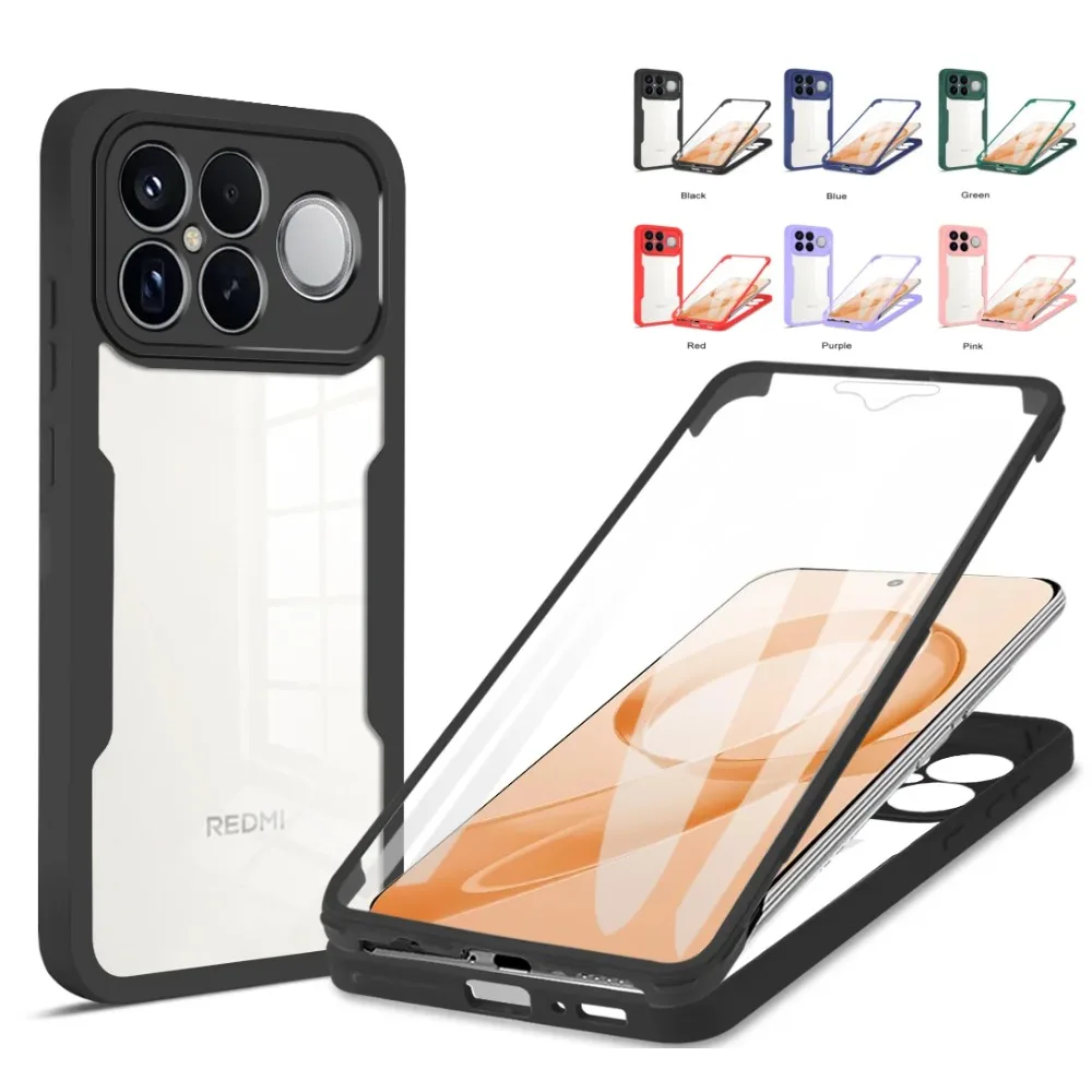 360° Full Body Protection Clear Silicone Shockproof Case with Screen Protector
