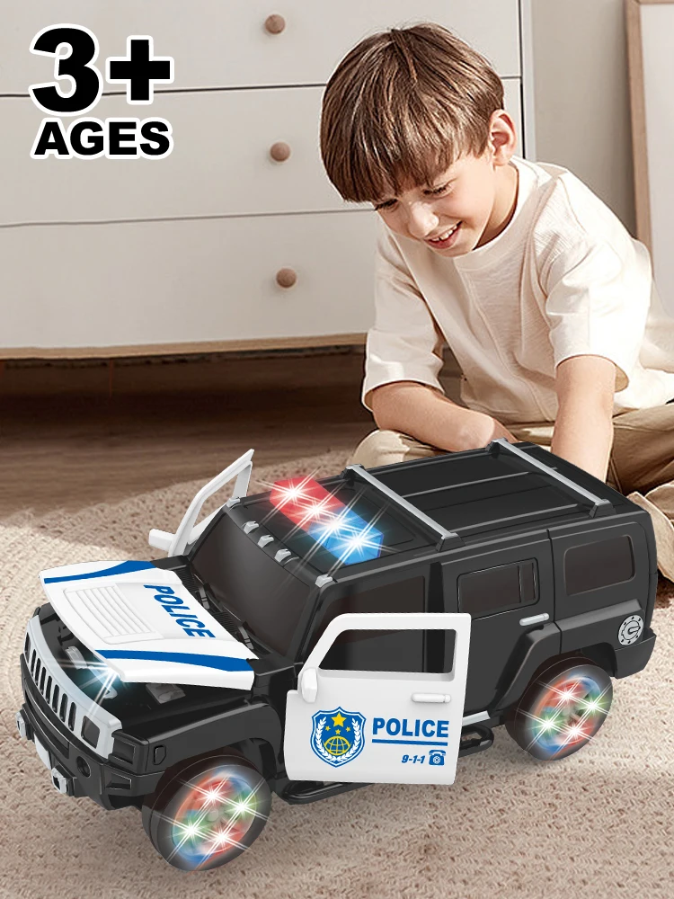 High Simulation Siren Police Cars Kid Electric SUV Model Music with Lights Car Children‘s Puzzle Toys Birthday Gifts for Boys 2
