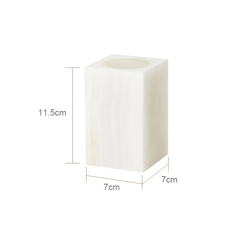 White onyx marble bathroom set overview
