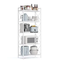 SONGMICS 5-Tier Metal Storage Rack, Shelving Unit with X Side Frames, Dense Mesh, 12.6 x 23.6 x 57.3 Inches, for Entryway 1