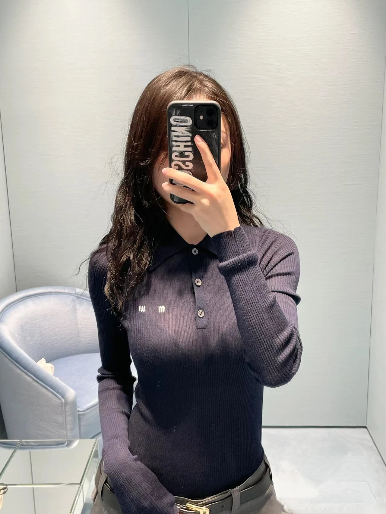 

Women's Polo Blouse Tops Letter Pattern Long Sleeve Autumn New Neck Tight Fit Slim Fit Top Long Sleeve Sun Protection Bottom