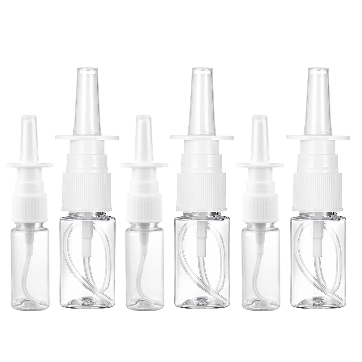 10pcs/20pcs Empty Plastic Nasal Empty Nasal Bottle Pump 10/15/30ml Sprayer Mist Nose Spray Refillable Bottling Packaging Perfume