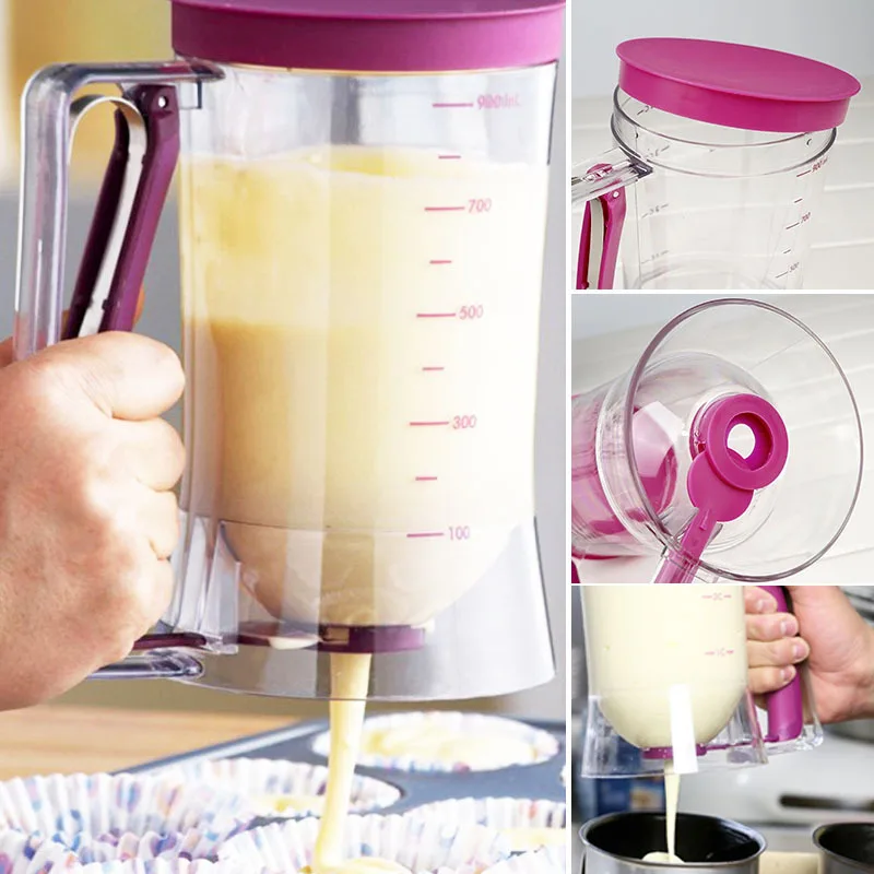 900ml Batter Dispensers Batter Flour Paste Dispenser For Pancake Cookie Cupcakes Cake Muffins Measuring Cream Dough Dispensador
