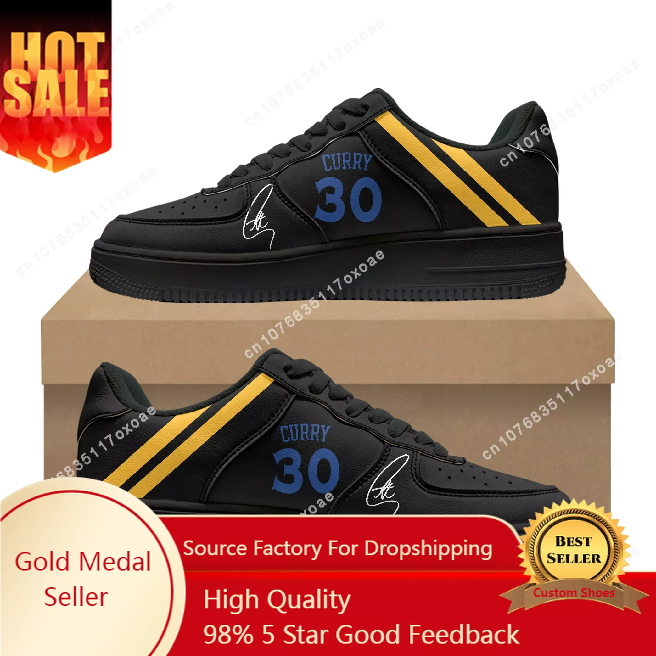 

Golden basketball AF Basketball Mens Womens Sports High Quality chef Stephen Curry NO 30 Flats Force Sneakers Mesh Custom Shoe