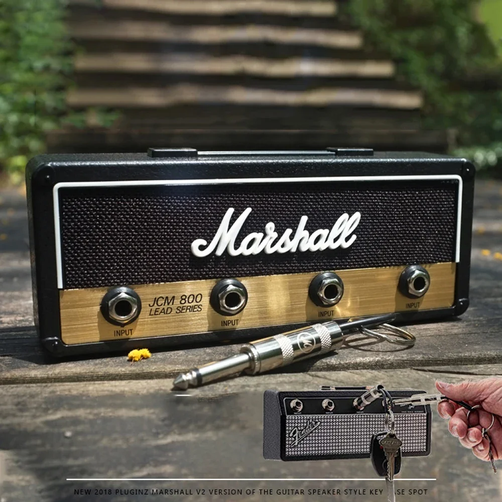 

Retro Radio 4 Plugs Wall Mounting Keychain Decorative Hooks Guitar Key Storage Jack Rack Hanger Home Decoration Key Ring Gift