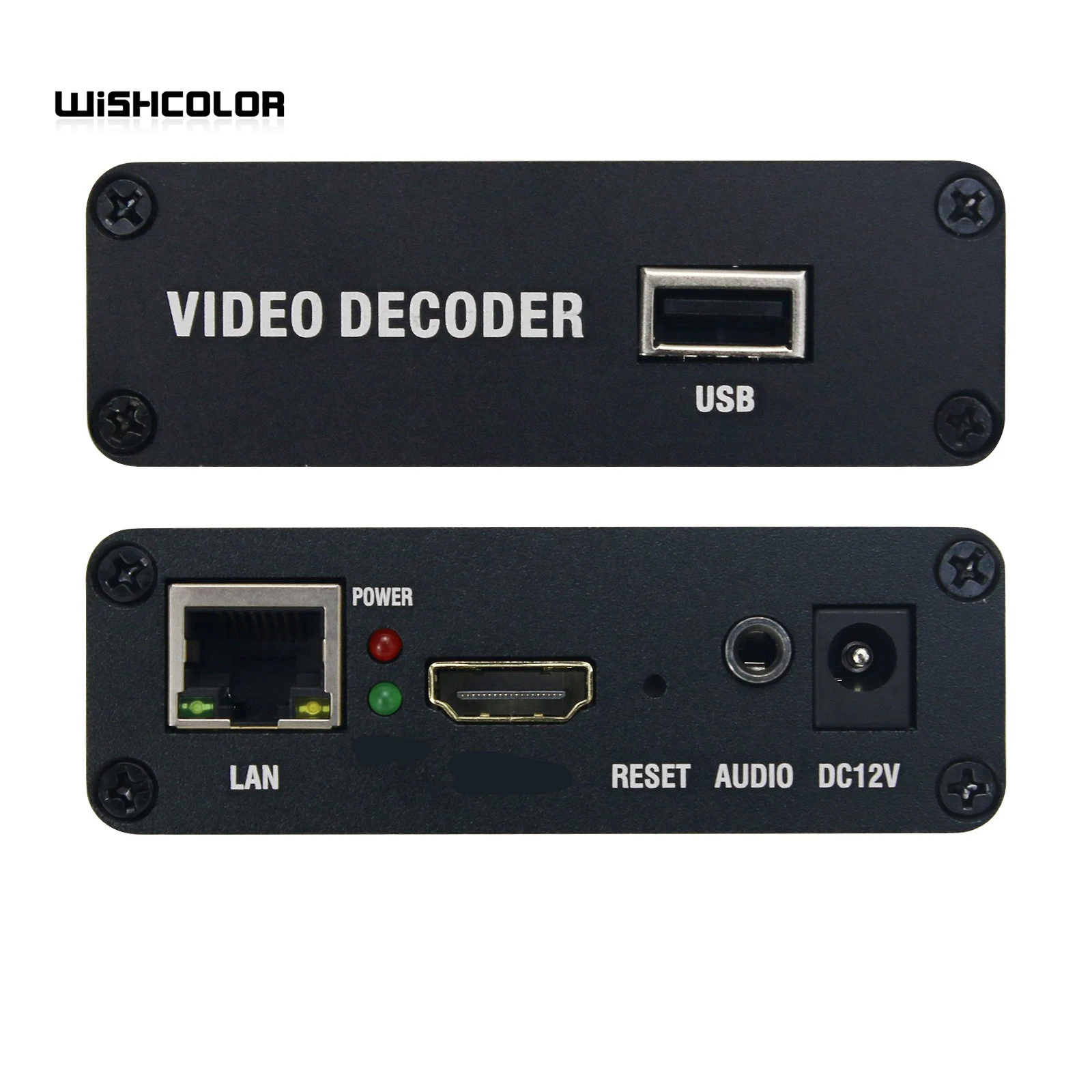 Wishcolor H.265 네트워크 비디오 디코더 RTMP HDMI 호환 HD 1080P IPTV 디코더(USB 디코딩 기능 포함) RTSP 4K H.264