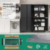 Metal Garage Storage Cabinet with Wheels,Steel Tool Rolling Cabinets with Lock Door and Adjustable Shelves fro Home 6