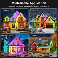 New Black RGB Eaves LED Lights Permanent Outdoor Lights String APP Bluetooth Light Strip Scene Modes House Party Wedding Light - Image 6
