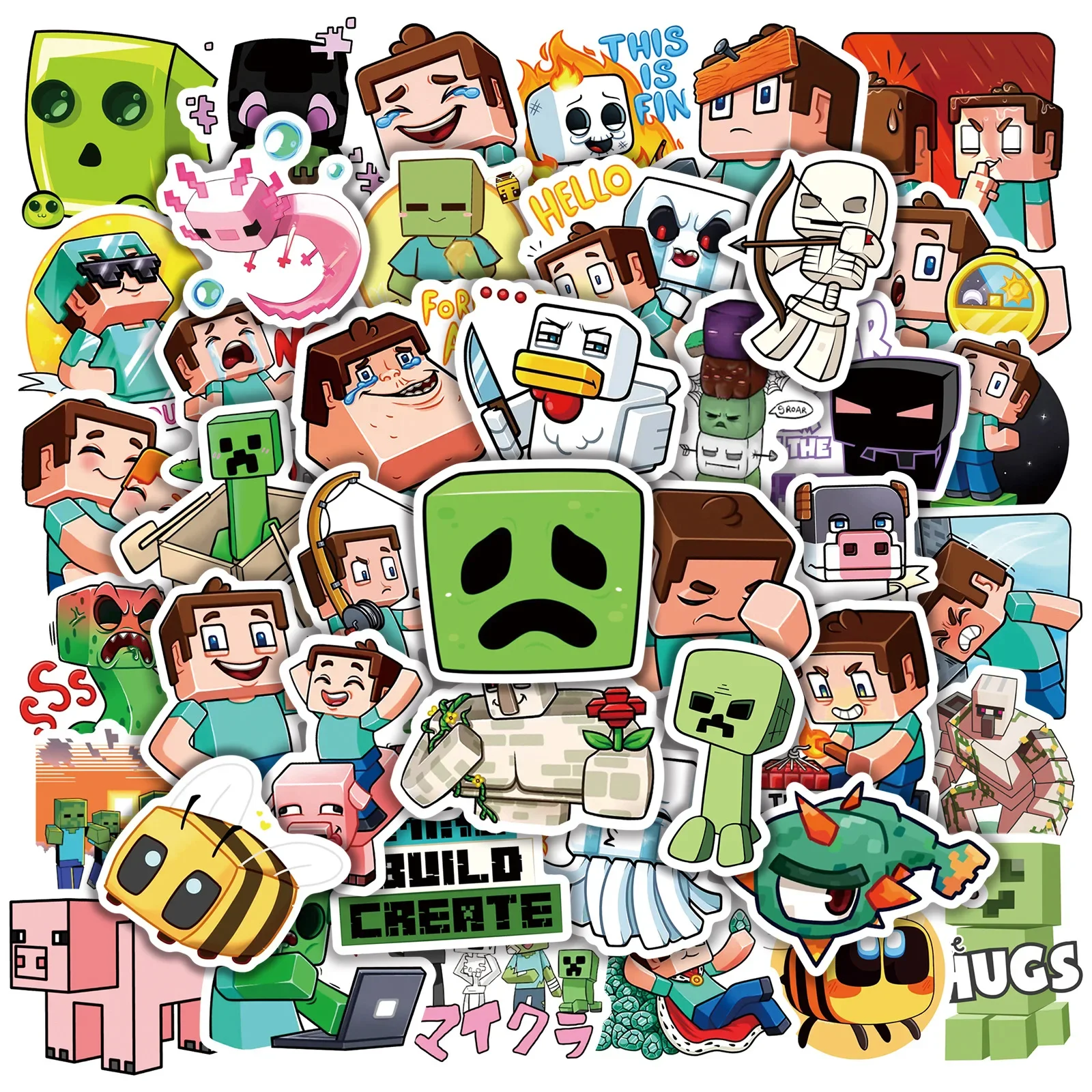 

50pcs Various Classic Game My World Kids DIY Graffiti Stickers