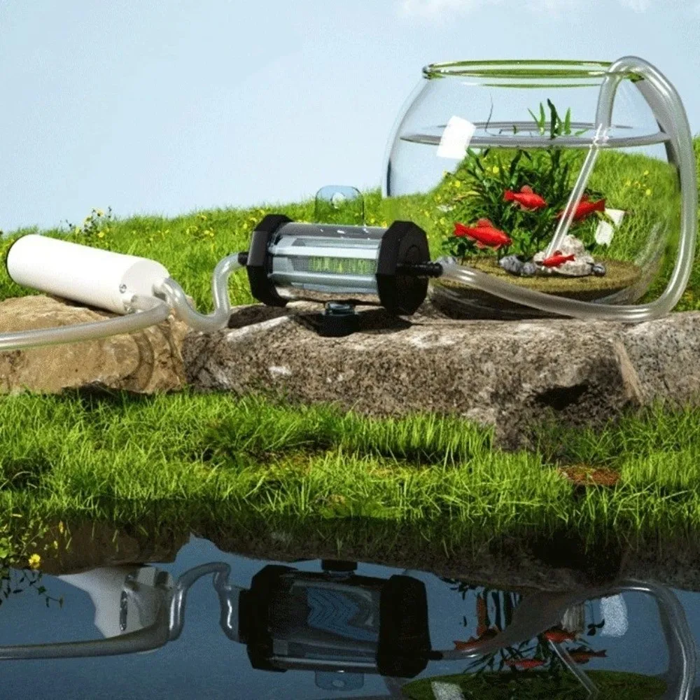 USB Powered Aquarium Water Changer 280GPH Low Noise Fish Tank Feces Suction Pump Detachable Strong Suction Vacuum Gravel Cleaner