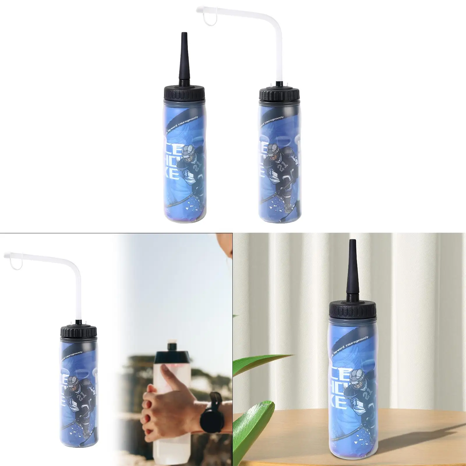 Sports Water Bottle 650 ml Fitness Bottle for Cycling Ice Hockey Soccer