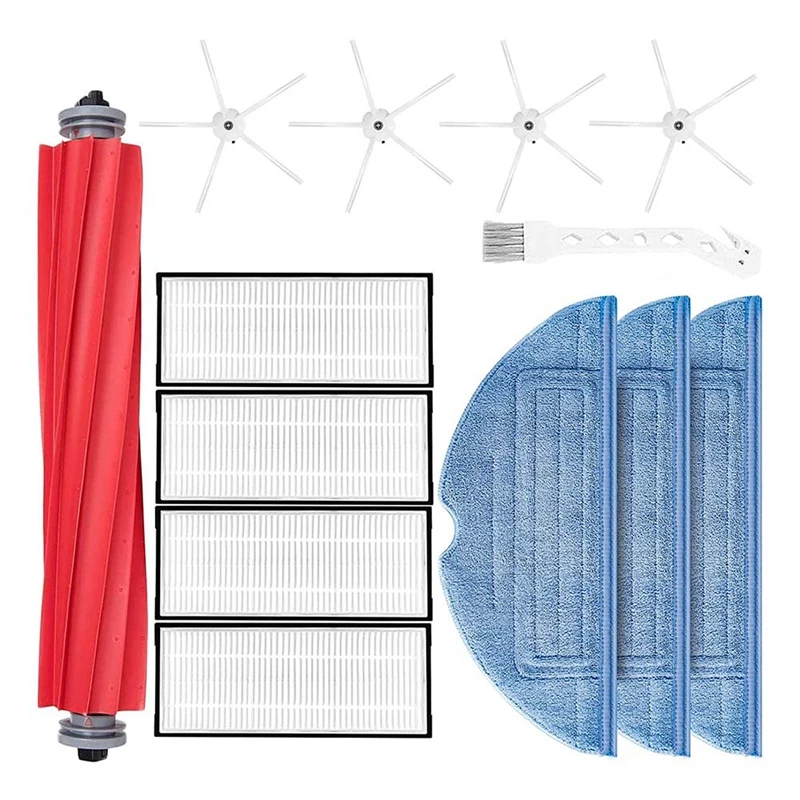 

13 запасных частей, аксессуары для робота-пылесоса Roborock S7, основная щетка, фильтр НЕРА, боковые щетки