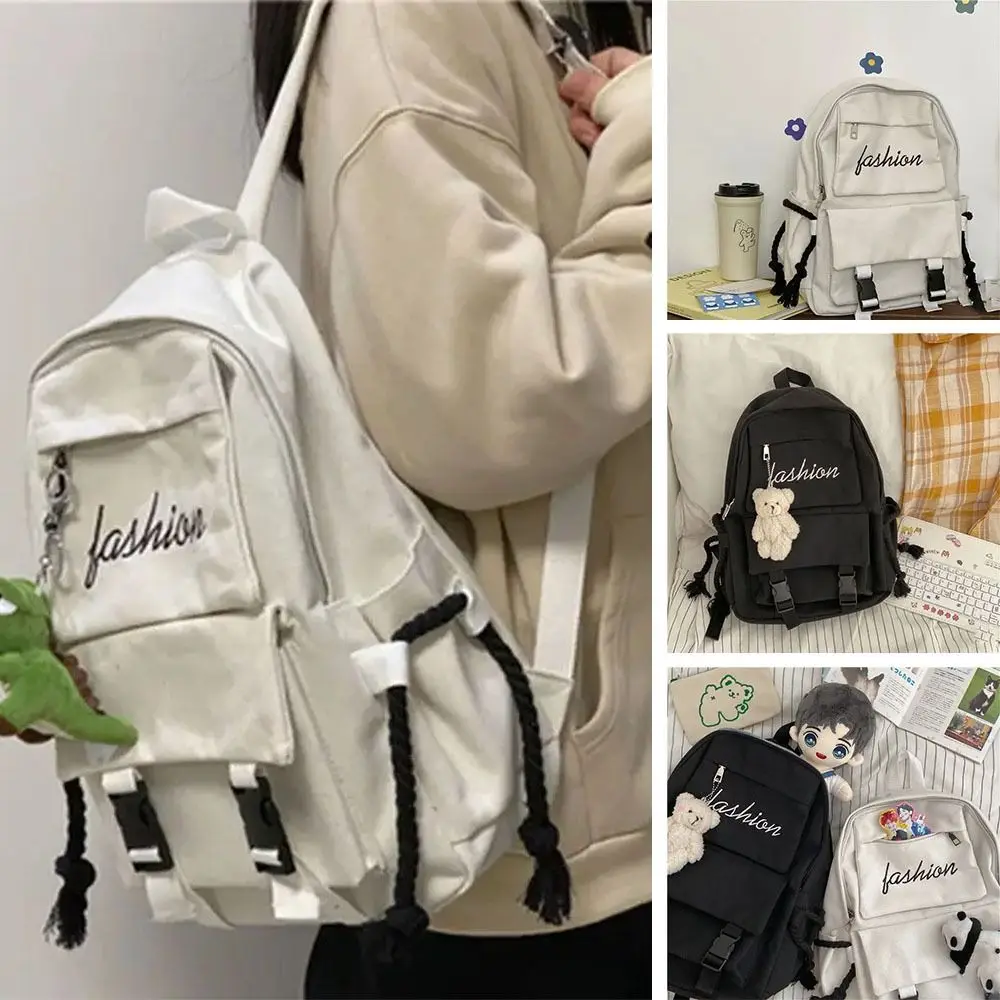 

Large Capacity Schoolbag New Canvas Wear-resistant Shoulder Bag Lightweight Waterproof Backpack
