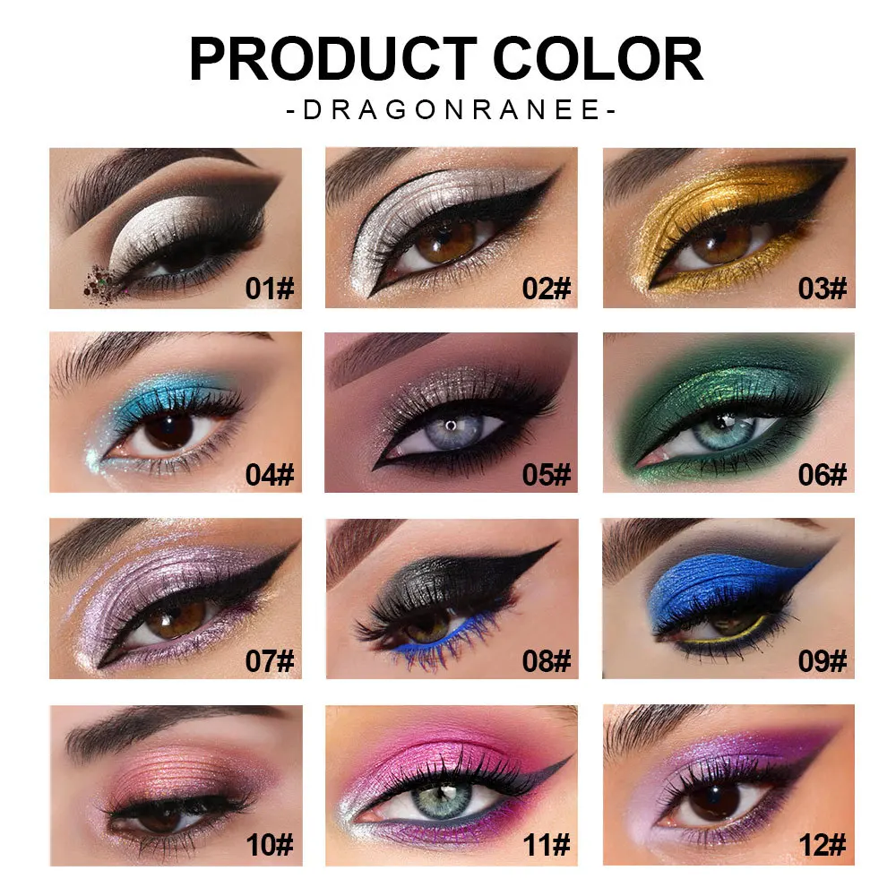 Eye Makeup Set Makeup Kit Eyeshadow Palette 12Pcs Highlighter Eyeshadow Pencil Set Waterproof Glitter Eye Shadow Lying Silkworm Makeup Pigment Cosmetics White Eyeliner Pen