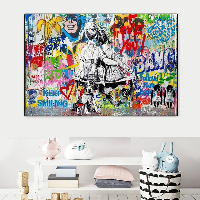 Graffiti Art Banksy Canvas Painting Dream Big Pop Art Poster Prints Wall Art  Picture For Living Room Home Decoration Cuadros - AliExpress