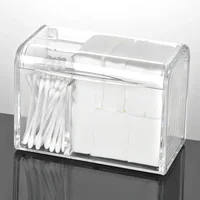 Dustproof Makeup Cotton Pads Organizer Plastic Cosmetic Swabs Storage Containers With Lid Waterproof Transparent Makeup Holder 1