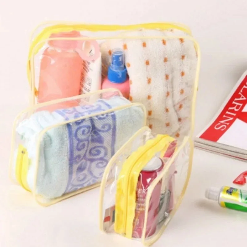 Wash Bag Women Zip Pouch Transparent Waterproof PVC Clear Makeup Cosmetic Bag Toiletry Bags Makeup Organizers 4