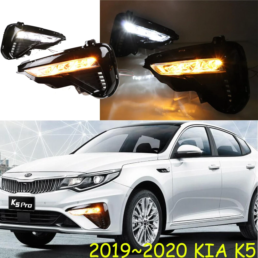 

Автомобильный бампер, передняя фара для Kia K5, дневсветильник 2019 ~ 2020y DRL, автомобильные аксессуары светодиодный ная фара для Kia K5, противотуманные фары