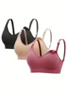 3PCS No Steel Ring with Sports Pad Bra Breastfeeding Non-sagging Vest-style Pregnant Women's Clothing Underwear Front Buckle 1