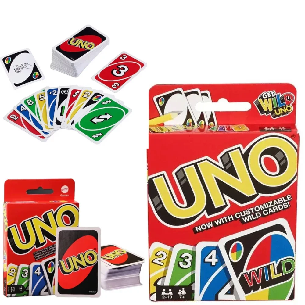 2025UNOSolitaireClassicMattelStandardEditionFamilyPartySuperFunDesktopPuzzleGameMultiplayerPlayingCardsWholesale