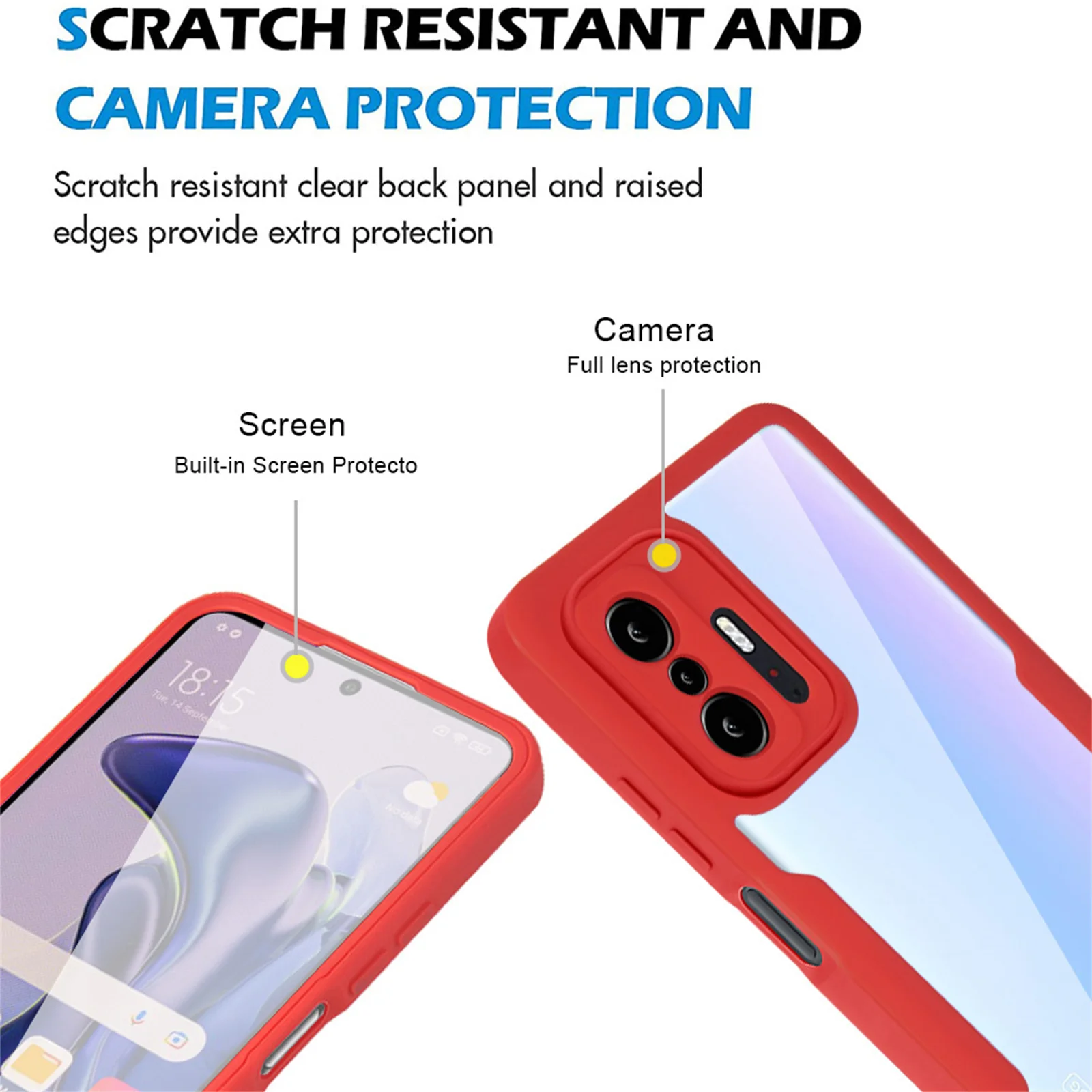 360 Clear Case für Xiaomi Mi 11 Lite 5G 11T 12 Stoßfeste Vollschutzhülle für Redmi 10 Prime Note 11 10 Pro Max 10_voghion.com