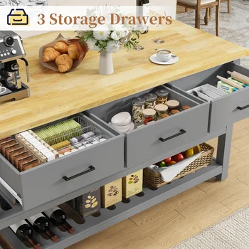 60" Farmhouse Kitchen Island 1