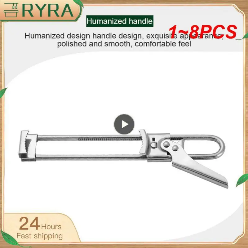 

1~8PCS Adjustable Can Opener Stainless Steel Non-Slip Multifunction Manual Jar Bottle Bottle Lid Opener Gadget Home Kitchen