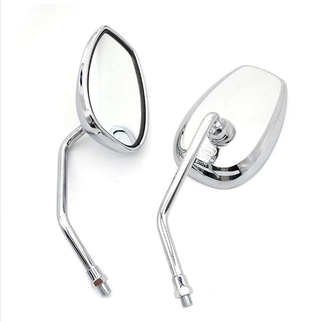 Universal 10mm Chrome Rearview Mirrors Motorcycle Motocross Scooter E-bike Racing Motorbike Side Mirror Rear View Accessories