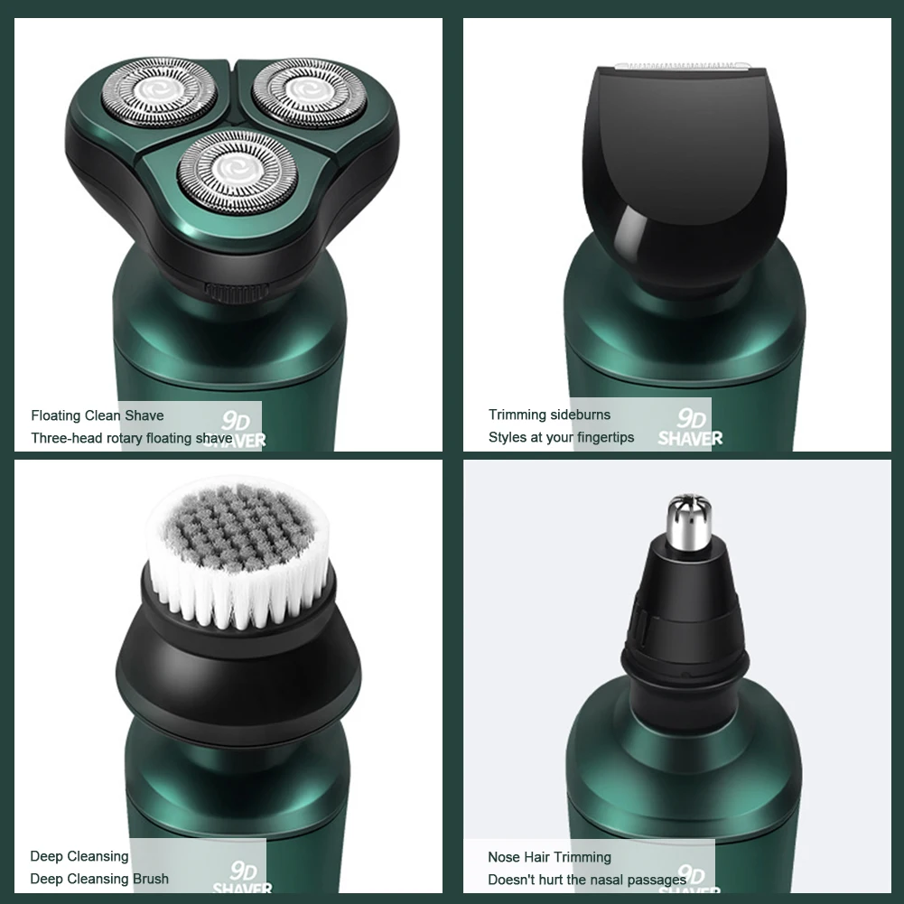 Men Rechargeable Shaver USB Charging Smart Razor with Digital Display Face Beard Trimmer Shaving Face Beard Razor Car Home