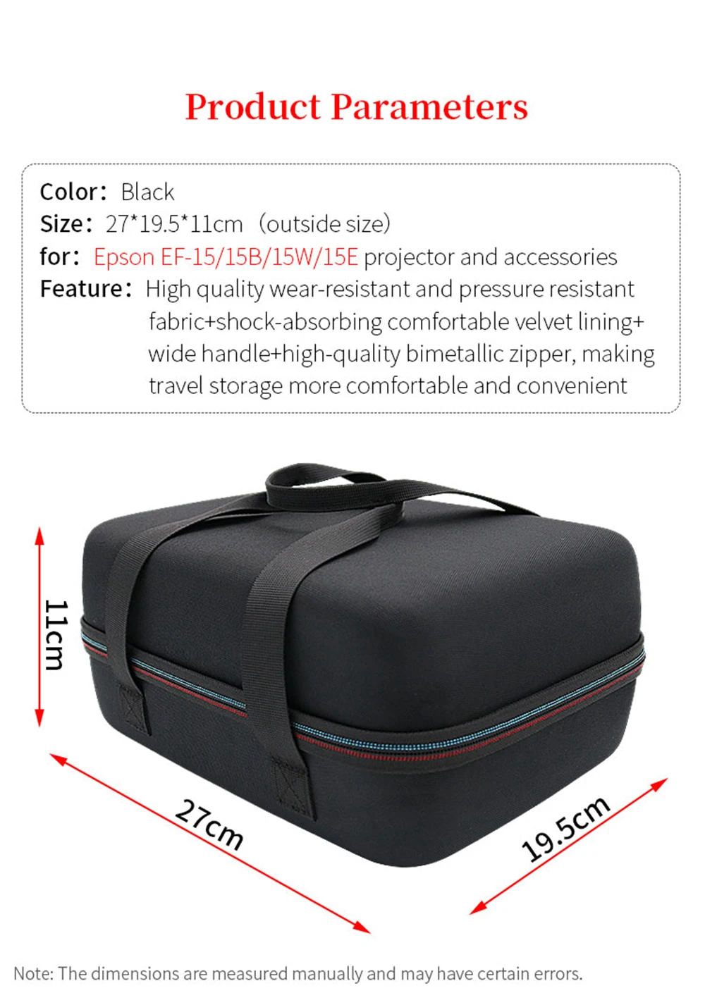 Hard EVA Projector Storage Bag for Epson EF-15 15B 15W 15E Projector Protect Box Accessories Portable Travel Carrying Case
