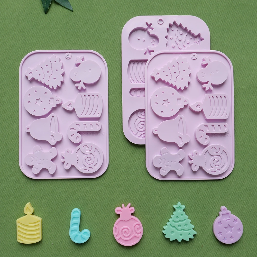 1pc Christmas Chocolate Mold 8-Hole with Various Holiday Shapes, 3D Silicone Candy Mold... - SKU SCM01717 - UGI Packaging