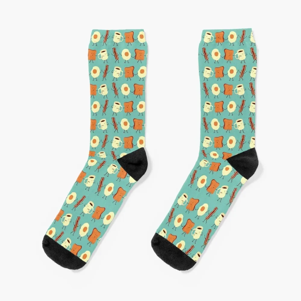 

Let's All Go And Have Breakfast Socks christmas stocking Stockings man Luxury Woman Socks Men's