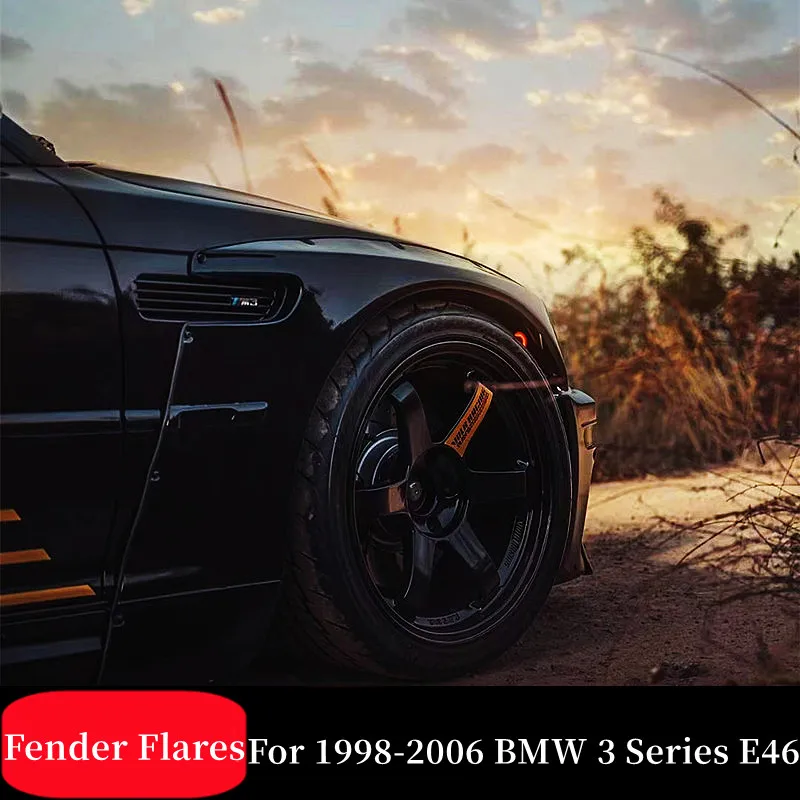 Per 1998-2006 Bmw Serie 3 E46 Frp Materiale Wide Bodykit Fender Flares Arch Wheel Sopracciglio Lip Protector Trim Accessori Parti