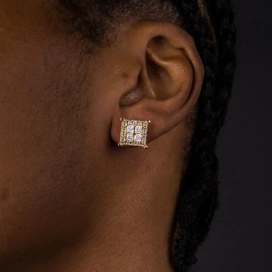 Men's 1 CT. T.W. Certified Lab-Created Multi-Diamond Stud Earrings in 14K  White Gold (F/SI2) | Zales