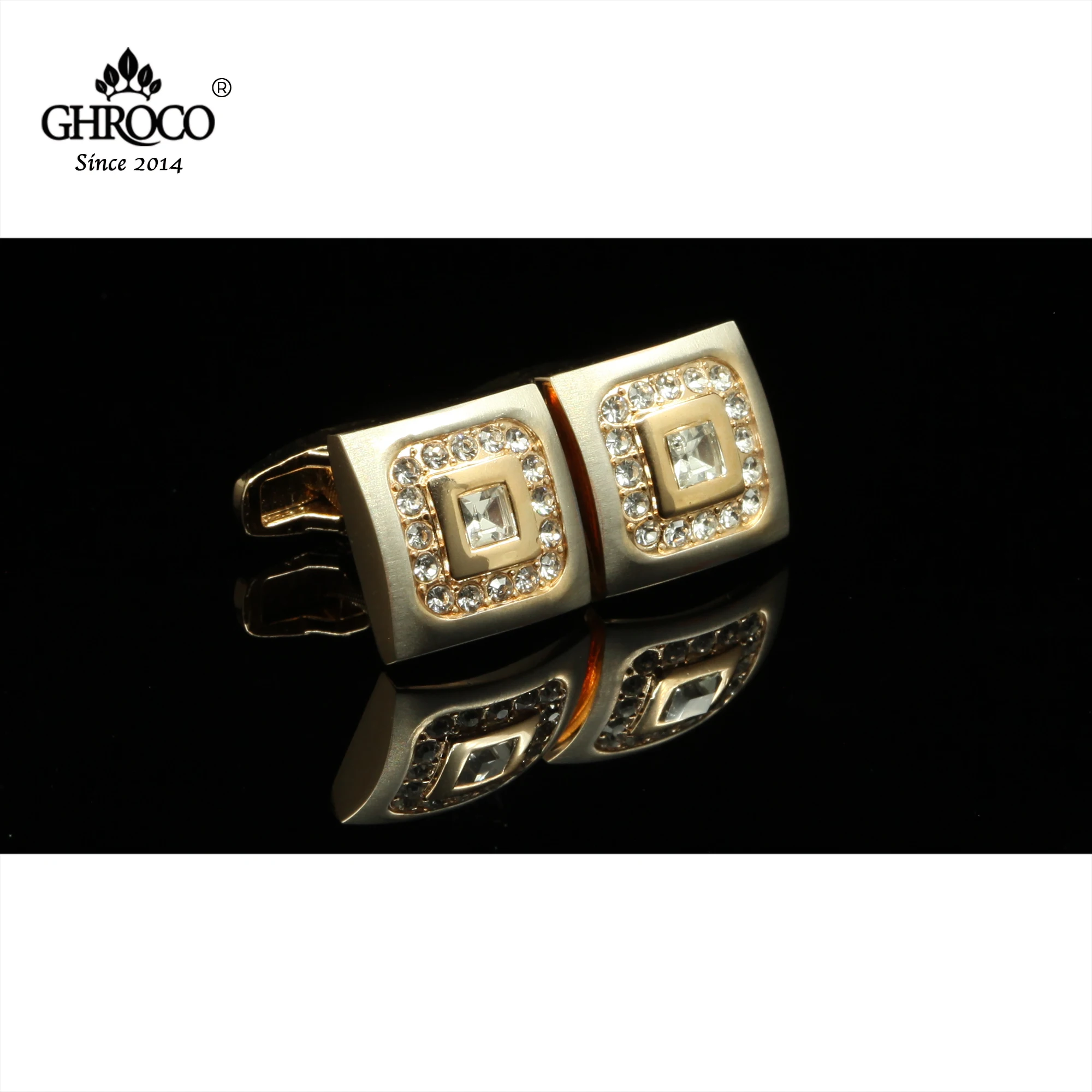 

GHROCO High Quality Exquisite Surface Square Inlaid Design Shirt Cufflinks Fashion Luxury Gifts for Business Men Ladies Wedding