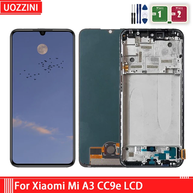 Super AMOLED LCD For XIAOMI MI A3 CC9e LCD Display Assembly Digitizer  Screen With Frame For MI A3 Display Repair Replacement