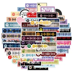Autocollant Graffiti coloré symbole de la musique, étiquette Scrapbooking décorative pour journal intime, fournitures de papeterie artisanales pour enfants, 68 pièces 