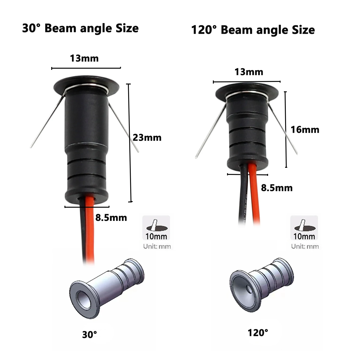 Kleine Spot Licht 1W Mini Led-strahler 12V Dimmbare 15mm