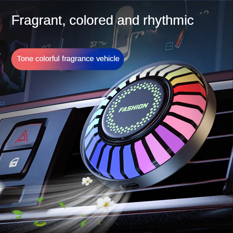 LEDCarAirFreshenerFragranceWithLampAromatherapyOutletVentAuto