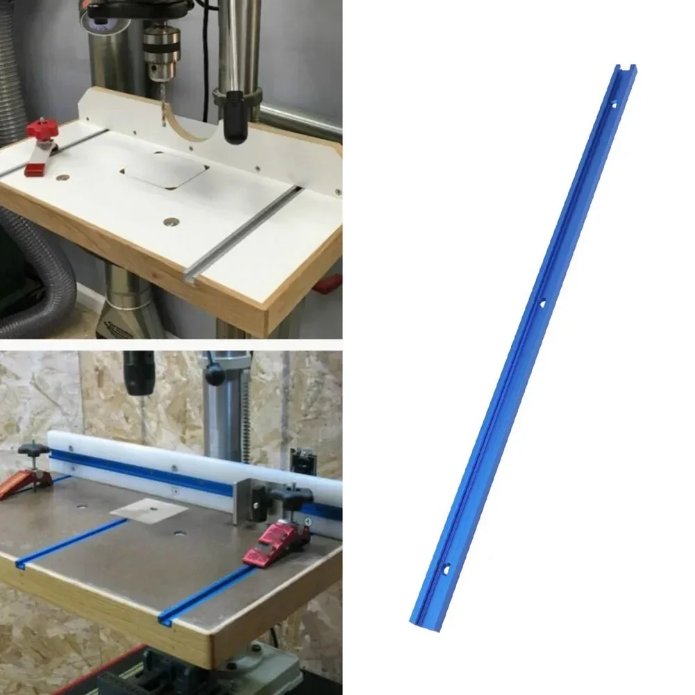 1pc T-Slot Track 500mm Blue Double-Cut T-Track T-Slot Miter Track Aluminum Alloy For Router Table Power Tools Accessories