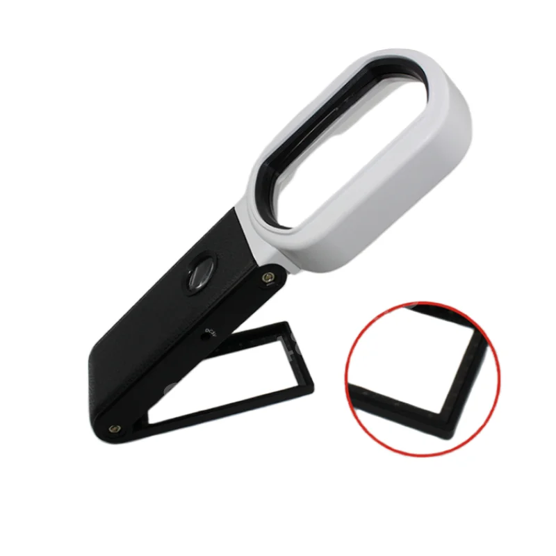 Handheld Magnifier Multifunctional Magnifying Glass 10x/25x Adjustable  Magnification Foldable Square Mirror + 6 Led Lights - Magnifiers -  AliExpress