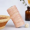 2mm Metallic Gold Hollow Cotton Linen Yarn for DIY Crochet Hats Bags Handmade Crafts Soft and Shiny Round Strand Yarn Thread 6