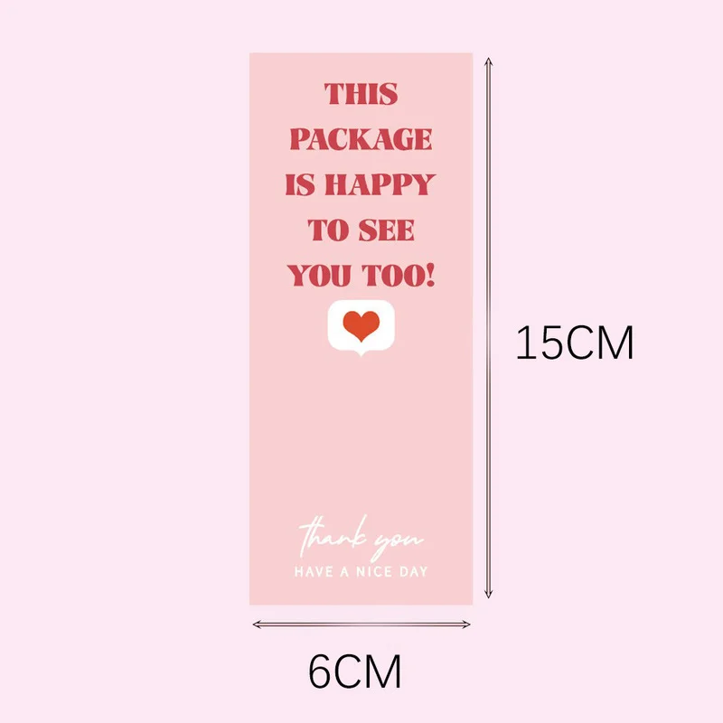 This package is happy to see you too seal labels stickers Cute Pink thank you stickers Packaging Sealing Decoration Stickers